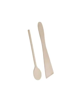 1 cuillère bois 25cm + 1 spatule plate 29cm