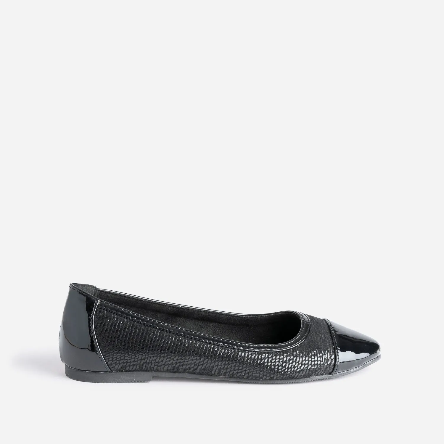Ballerine noire bi matière - Ballerines Femme | ERAM