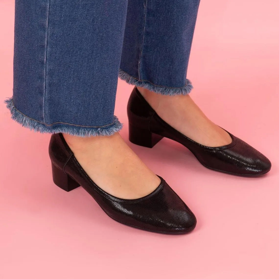 Ballerines DOLORES en cuir noir | 3 Suisses