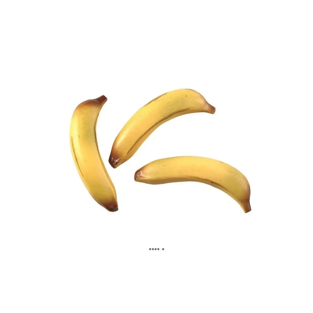 Banane artificielle en lot de 3 en plastique soufflé l 150x35mm