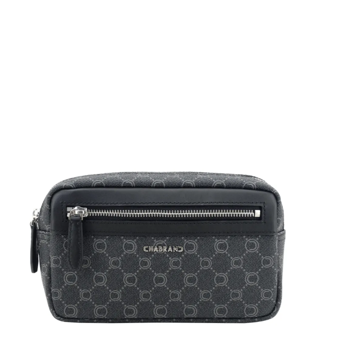 Banane noire en toile enduite siglée garnie cuir - ICONE Chabrand Maroquinerie - Sac Homme sur MenCorner