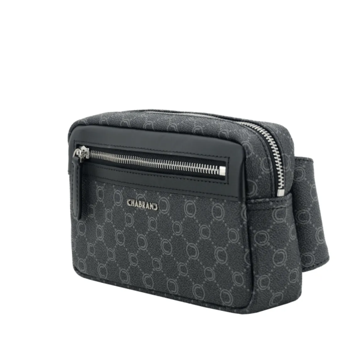 Banane noire en toile enduite siglée garnie cuir - ICONE Chabrand Maroquinerie - Sac Homme sur MenCorner