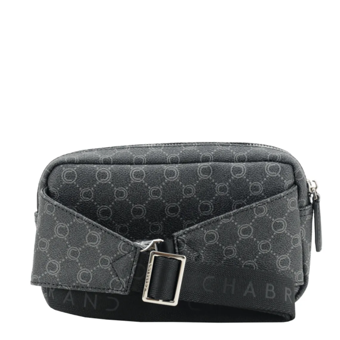 Banane noire en toile enduite siglée garnie cuir - ICONE Chabrand Maroquinerie - Sac Homme sur MenCorner