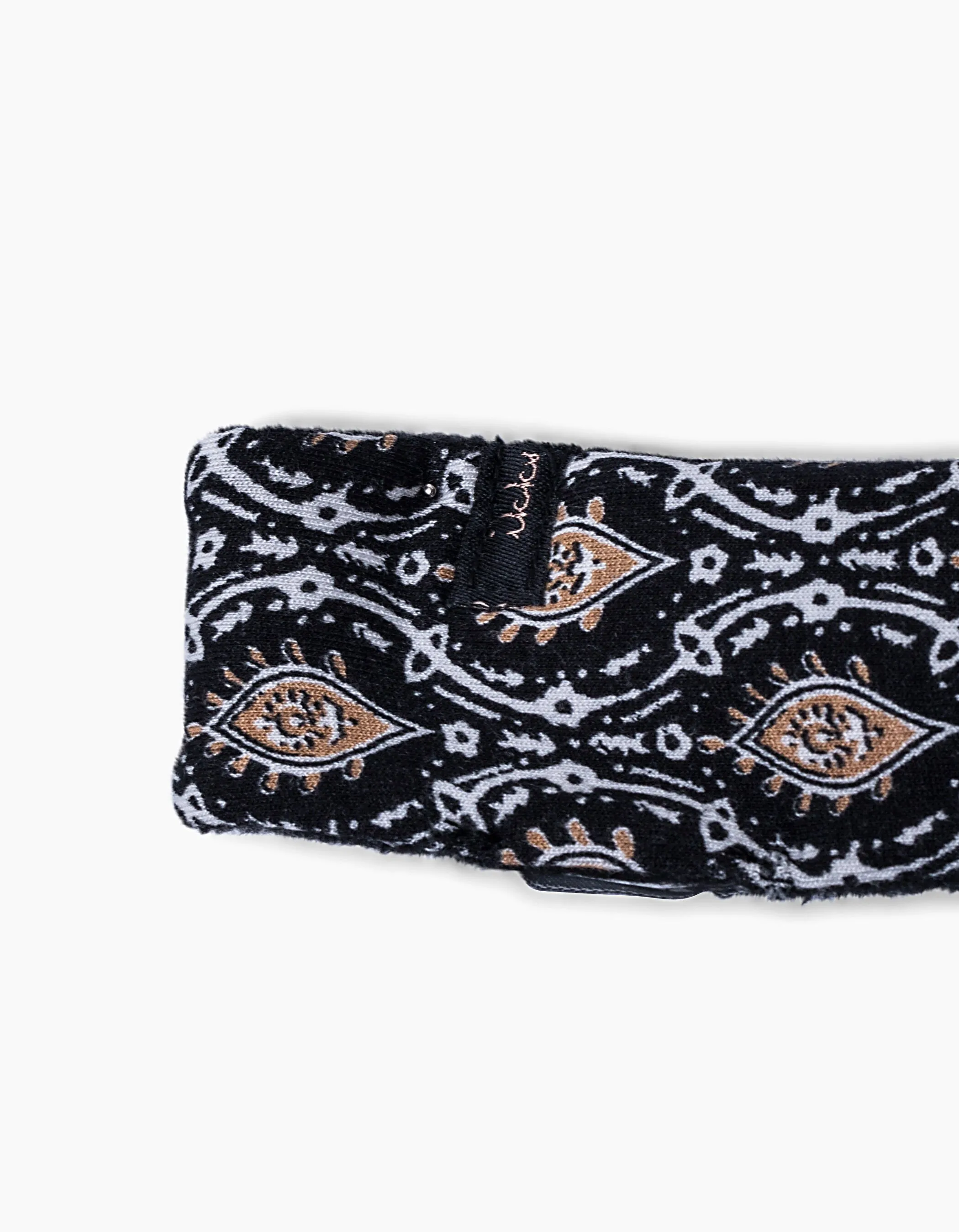 Bandeau réversible imprimé cachemire et noir bébé fille