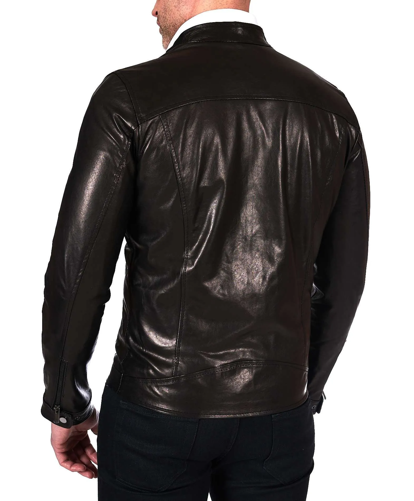 Blouson cuir homme veste moto cuir vintage noir Hamilton