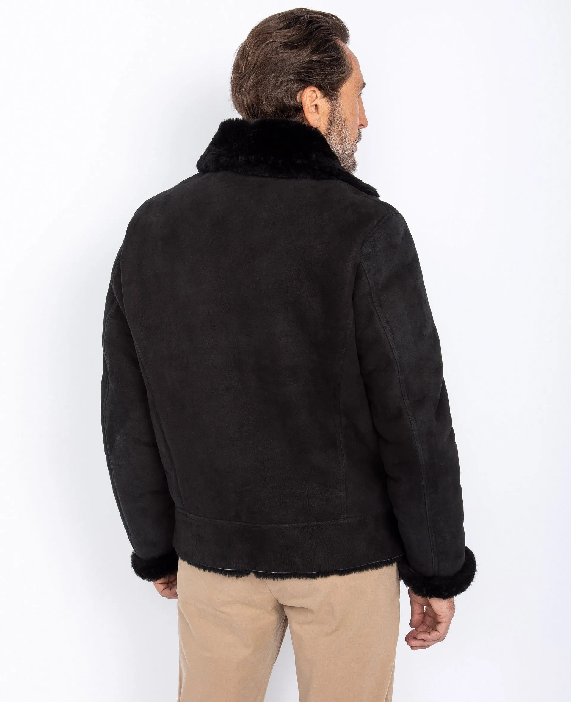 Blouson rétro suédé, cuir de mouton