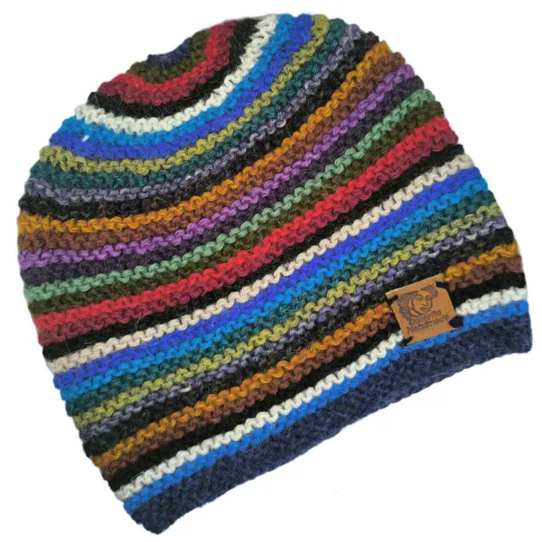 Bonnet arc-en-ciel tricoté à la main Grande Taille 