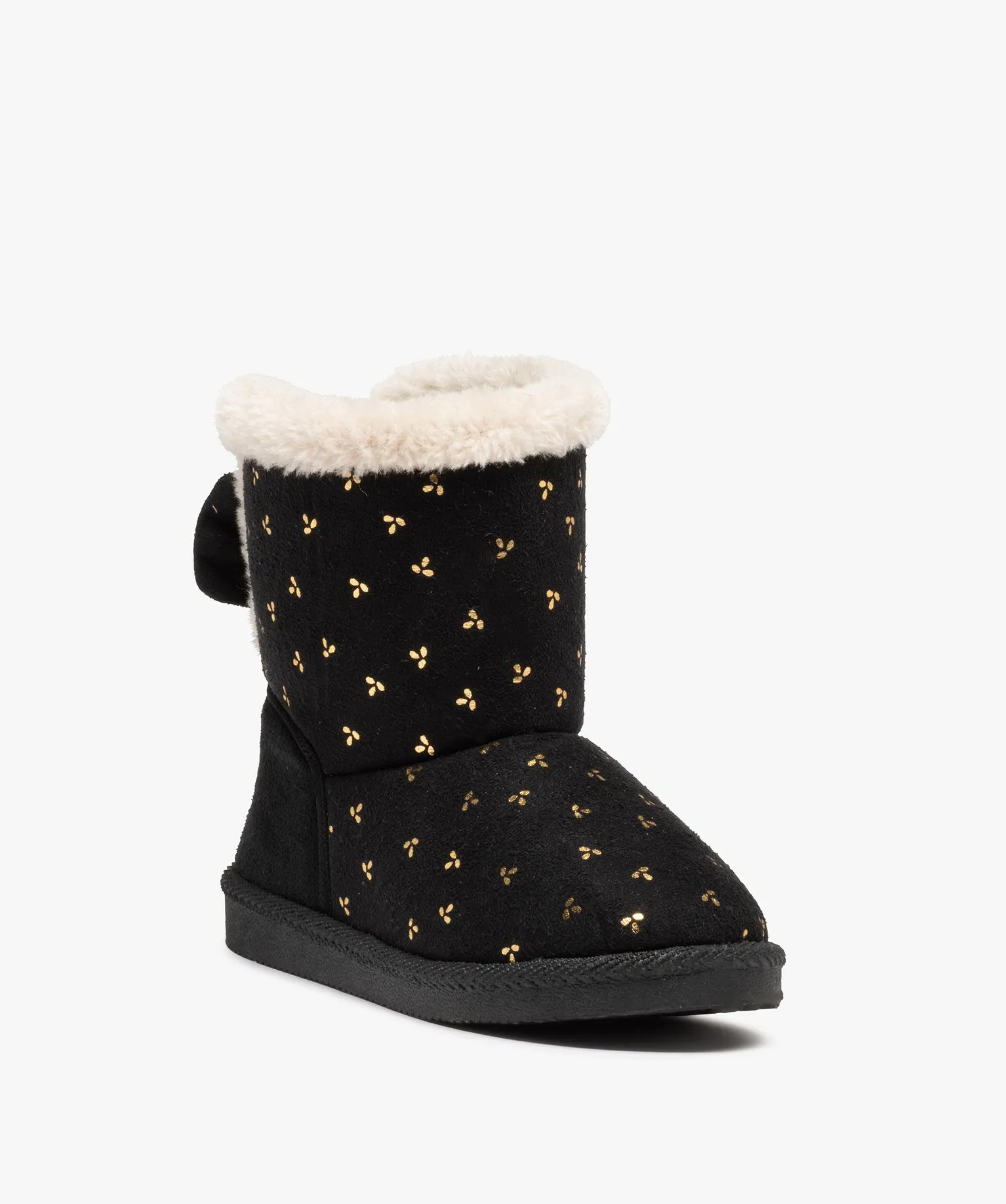 boots fourrees fille a motifs brillants - lulucastagnette noir bottes et boots