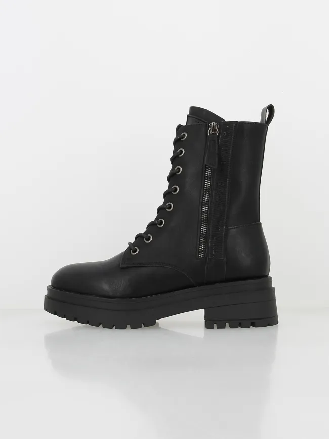 Boots à lacets uni noir femme - Xti | wimod