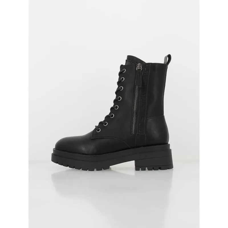 Boots à lacets uni noir femme - Xti | wimod