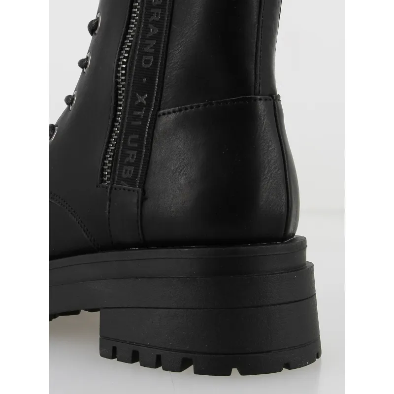 Boots à lacets uni noir femme - Xti | wimod