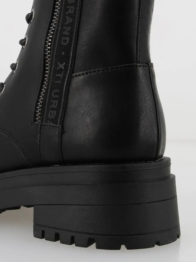 Boots à lacets uni noir femme - Xti | wimod