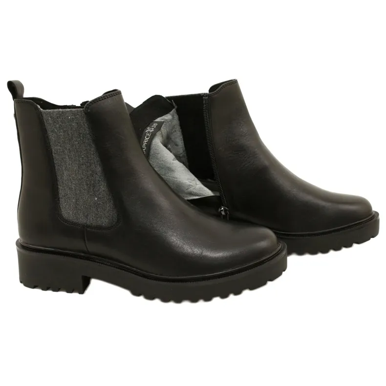 Bottes Caprice pour femmes sur un fond plus épais 9-25419-41 022 Noir le noir