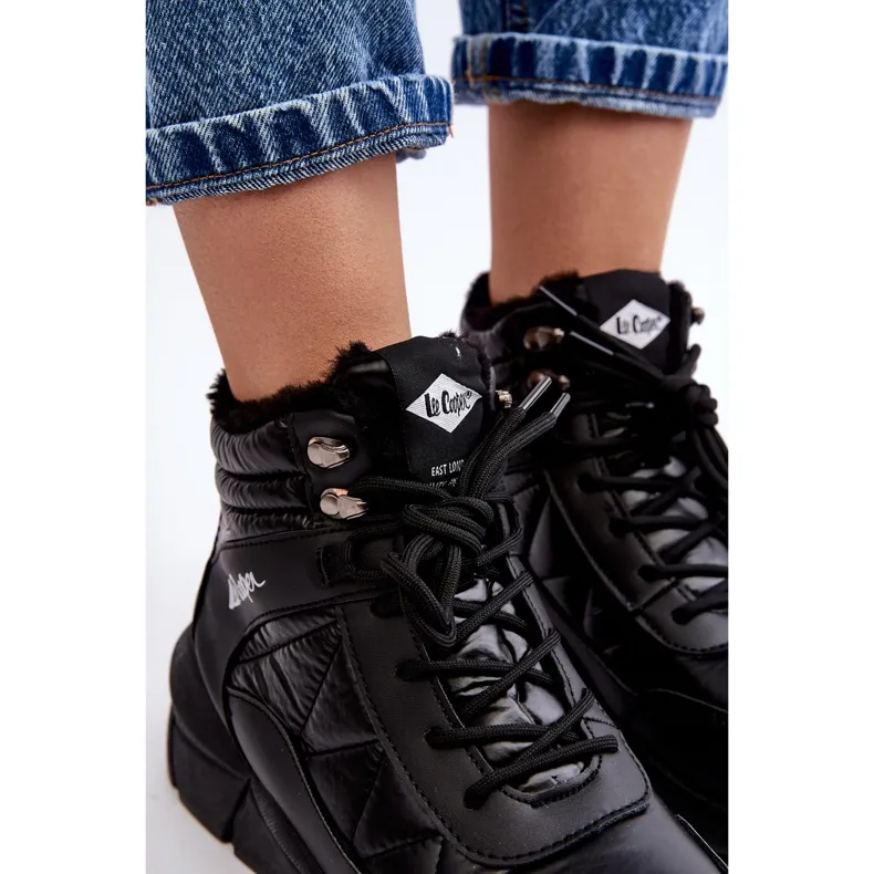 Bottes isolées pour femmes sur la plateforme Lee Cooper LCJ-23-44-1984 Noir le noir