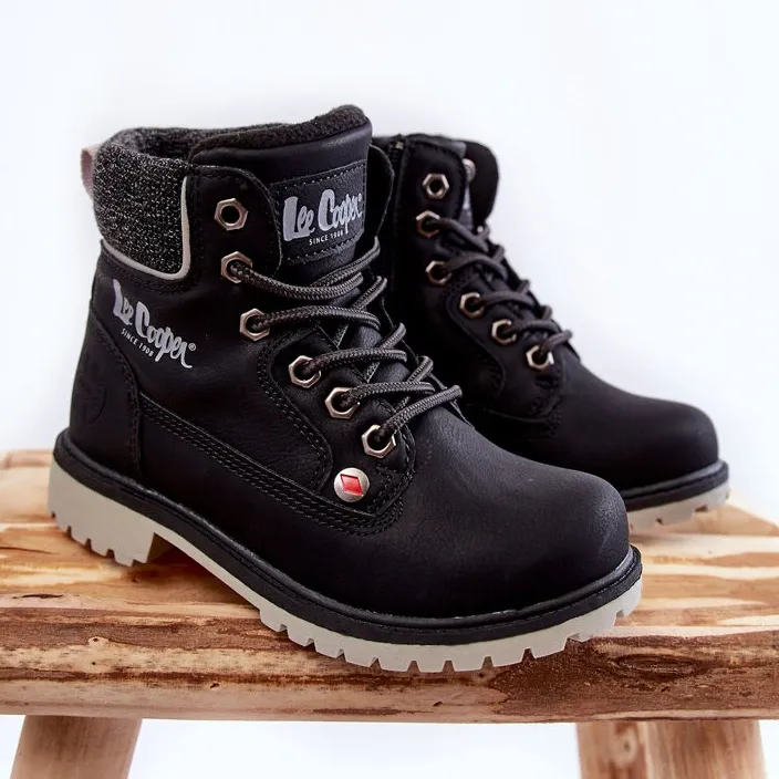 Bottes noires pour enfants Lee Cooper LCJ-22-01-1491 le noir