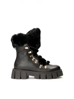 Bottes à lacets avec fourrure