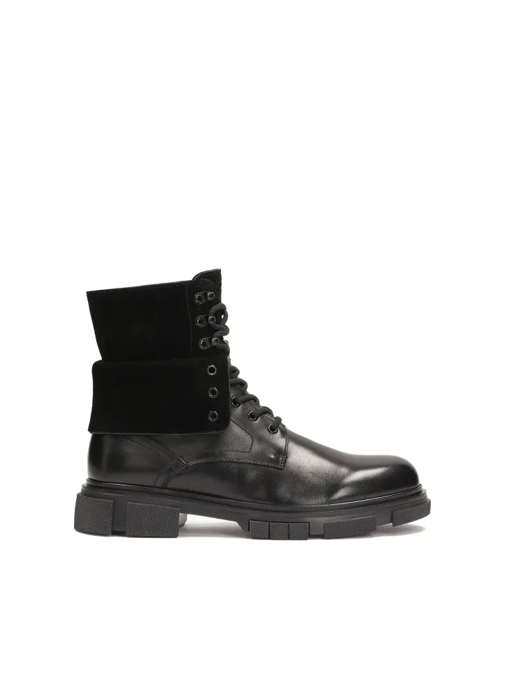 Bottes à lacets avec tige retournée