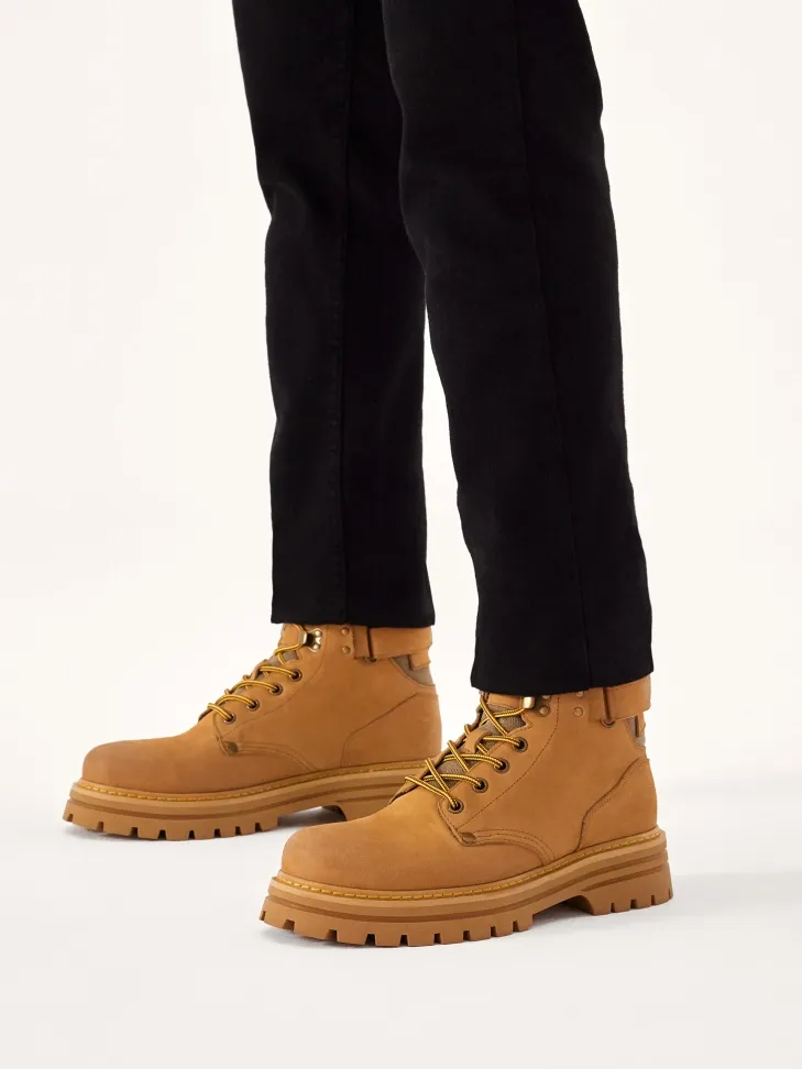 Bottes à lacets en nubuck pour hommes 