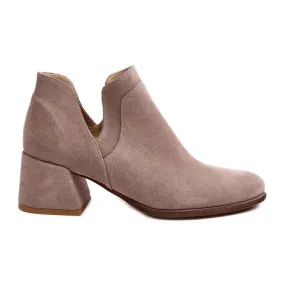 Bottines En Daim À Talons Hauts Découpés, Beige Clair Dalros