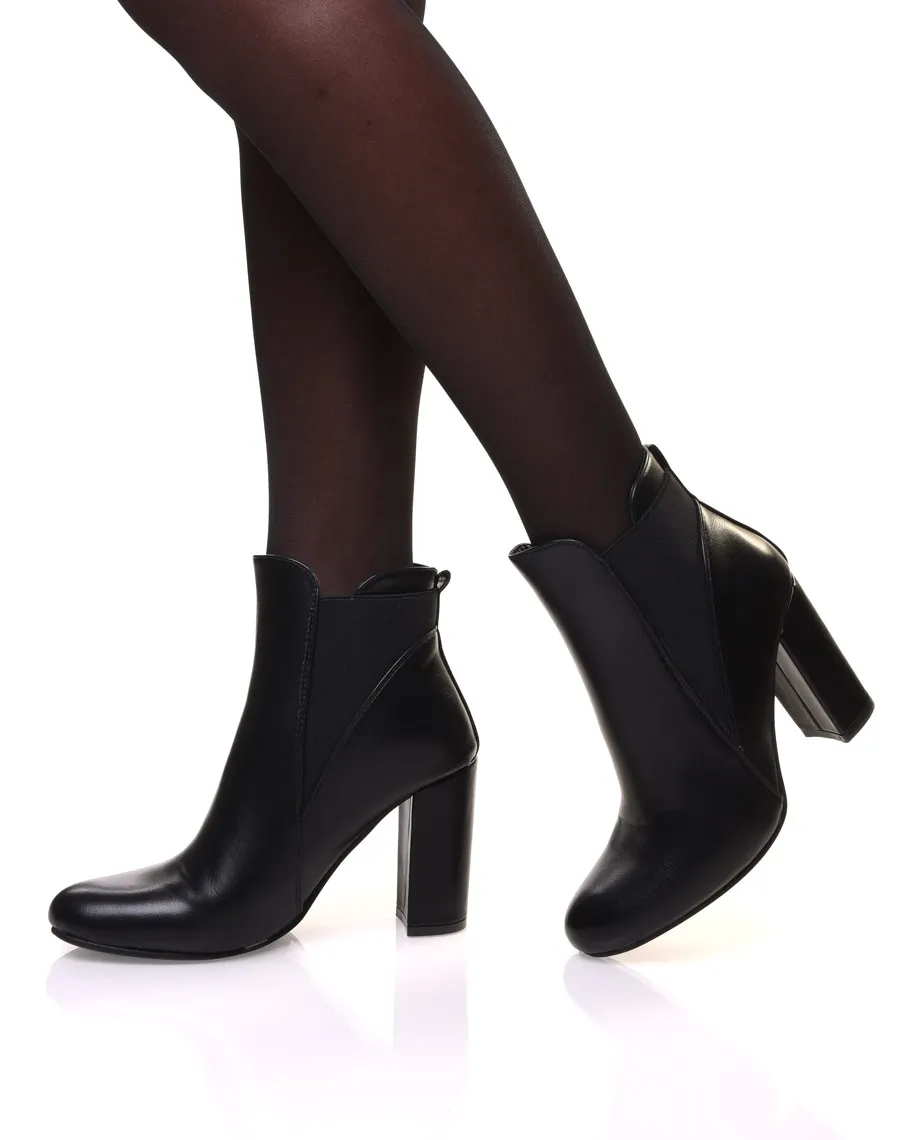 Bottines noires à talon haut