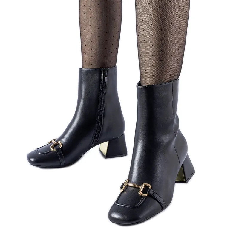 Bottines noires à talons hauts avec boucle Prewitt le noir