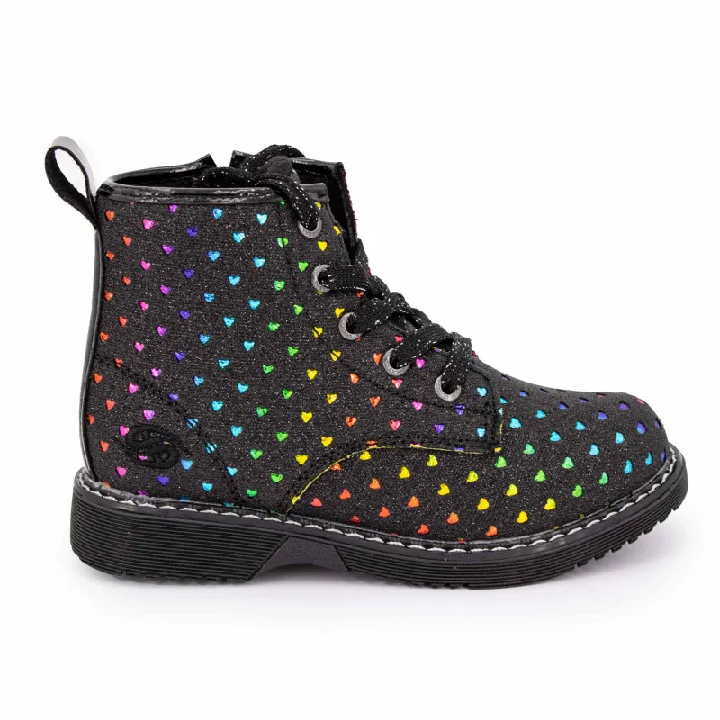 Bottines zippées à lacets imprimé coeur multicolore Enfant DOCKERS BY