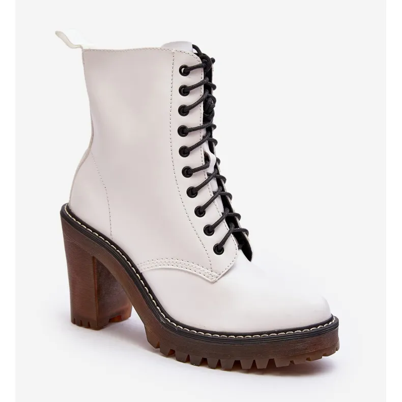 Bottines à lacets pour femmes, blanc Arove blanche