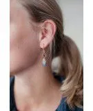 Boucles d'oreilles en cuir recyclé June - Turquoise