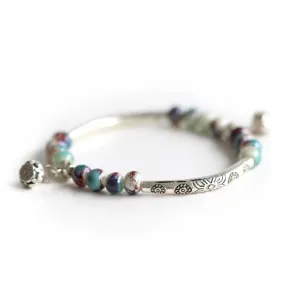 Bracelet Ethnique Arya : Argent et Pierres Naturelles - Shine Boutique