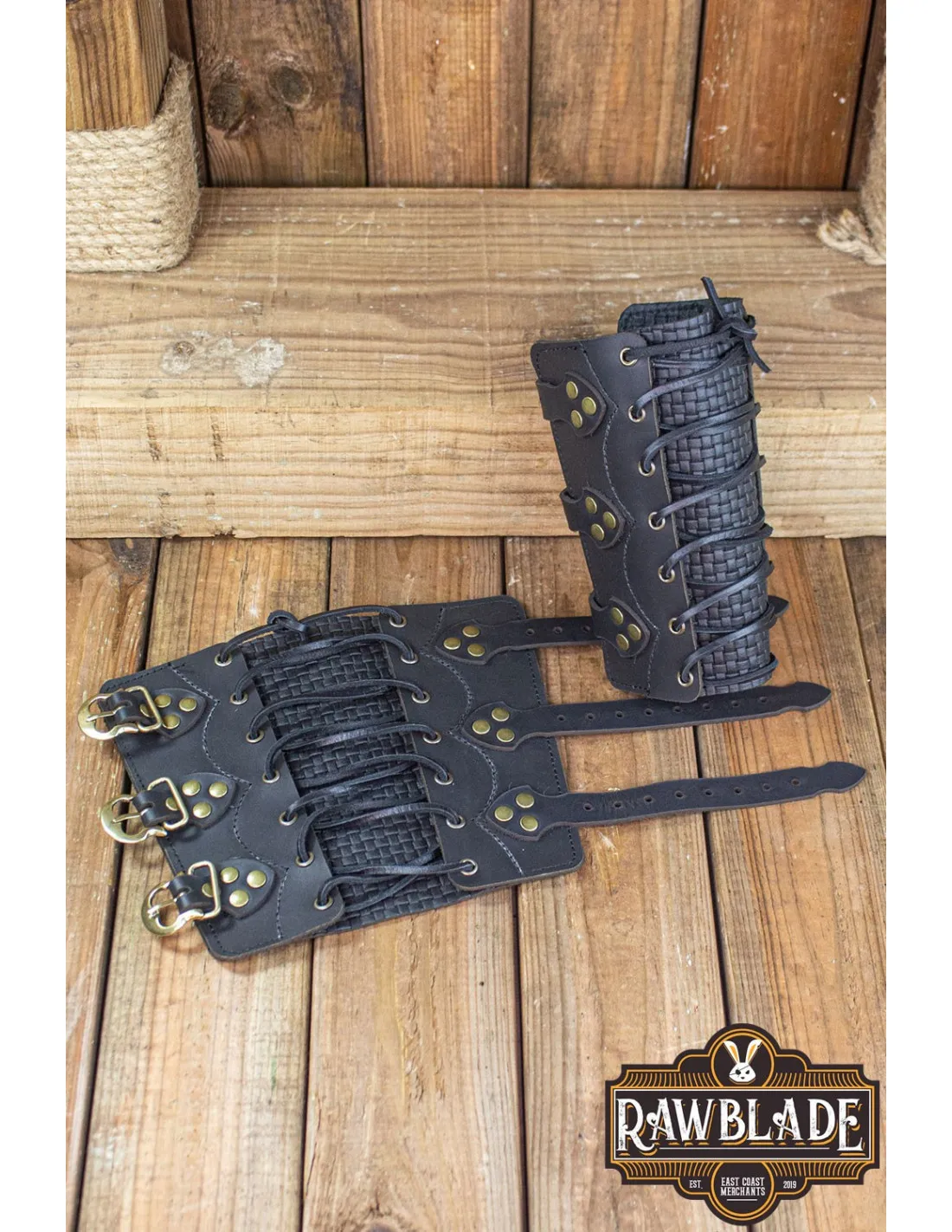 Brassards de guerrier Wylean - Noir ⚔️ Boutique Épées