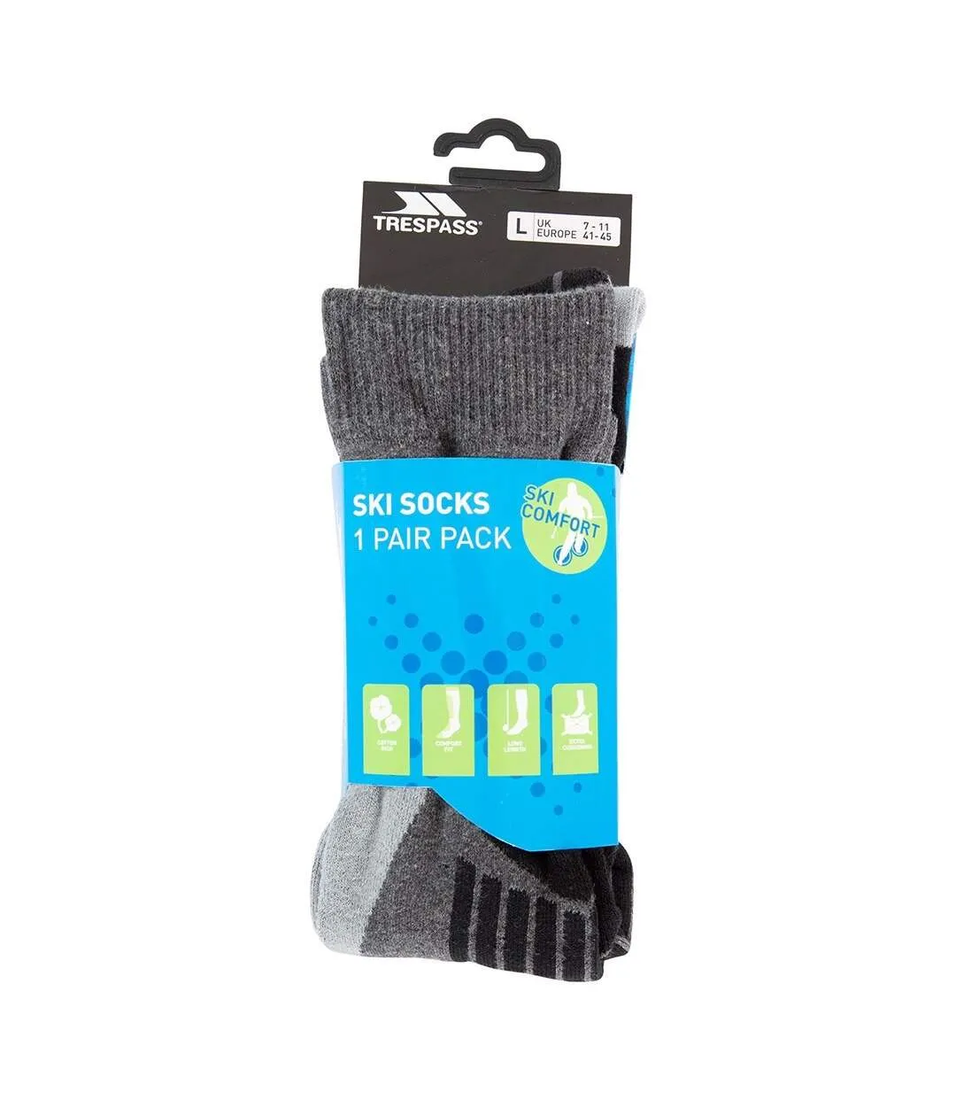 Chaussettes de ski hack homme gris Trespass