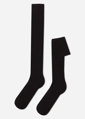 Chaussettes longues côtelées avec laine et cachemire pour homme - Chaussettes hautes - Calzedonia