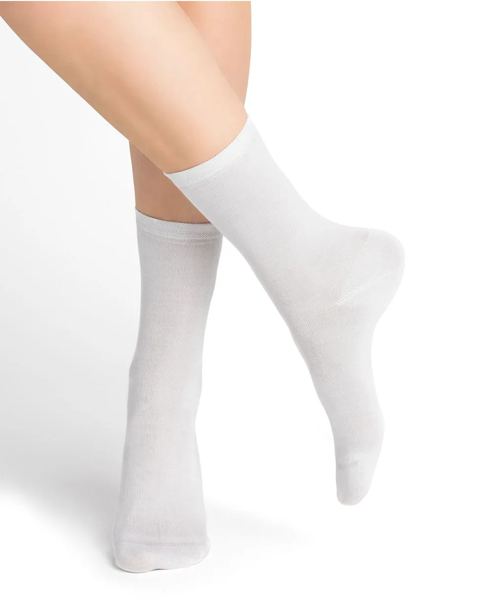 Chaussettes Soie Unies Blanc - Bleuforêt