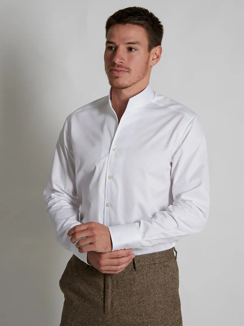 Chemise Aldo coupe droite à col montant en pur coton Palma