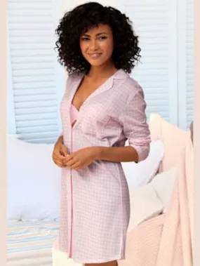 Chemise de nuit, col à revers et poche poitrine