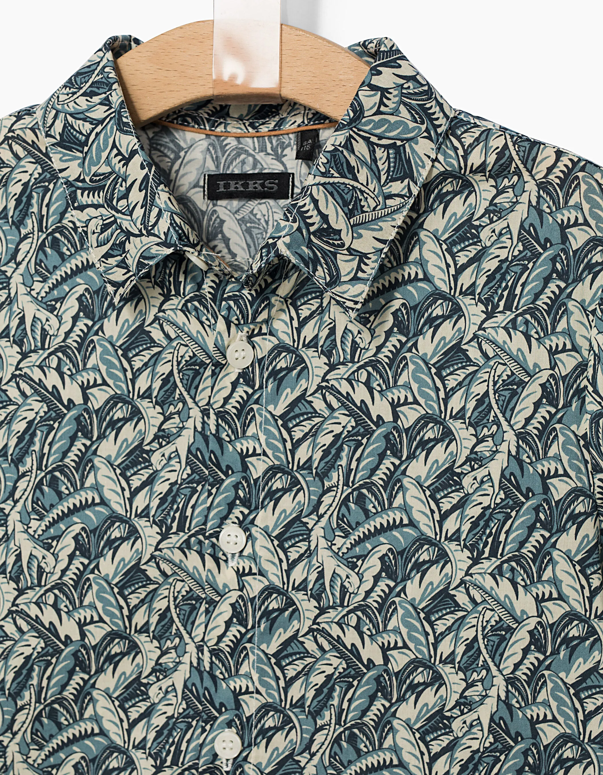 Chemise encre Liberty® à motifs feuillage garçon 