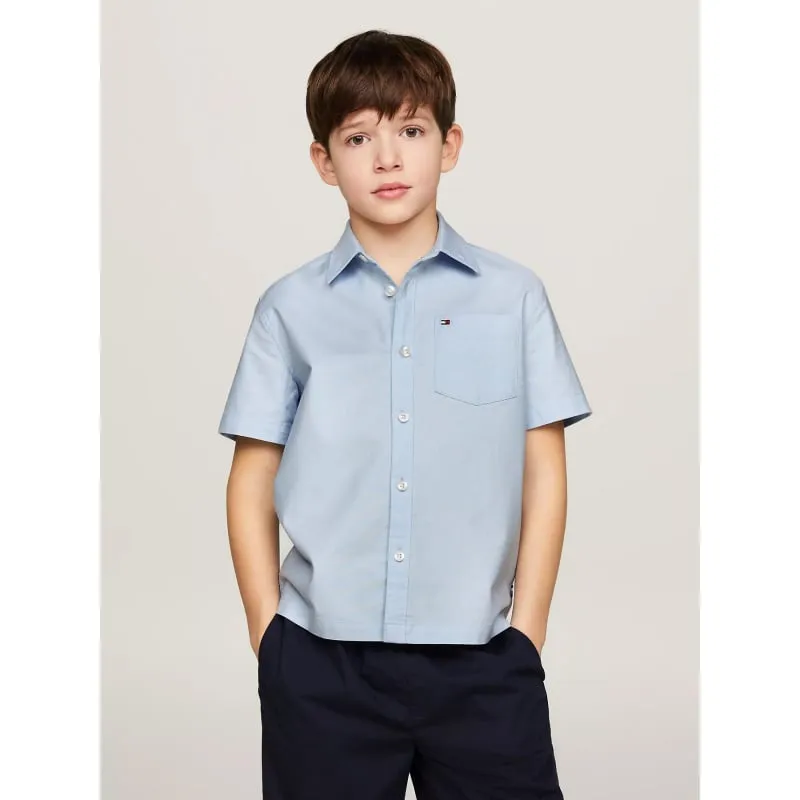 Chemise flex ithaca à rayures bleu blanc enfant - Tommy Hilfiger | wimod