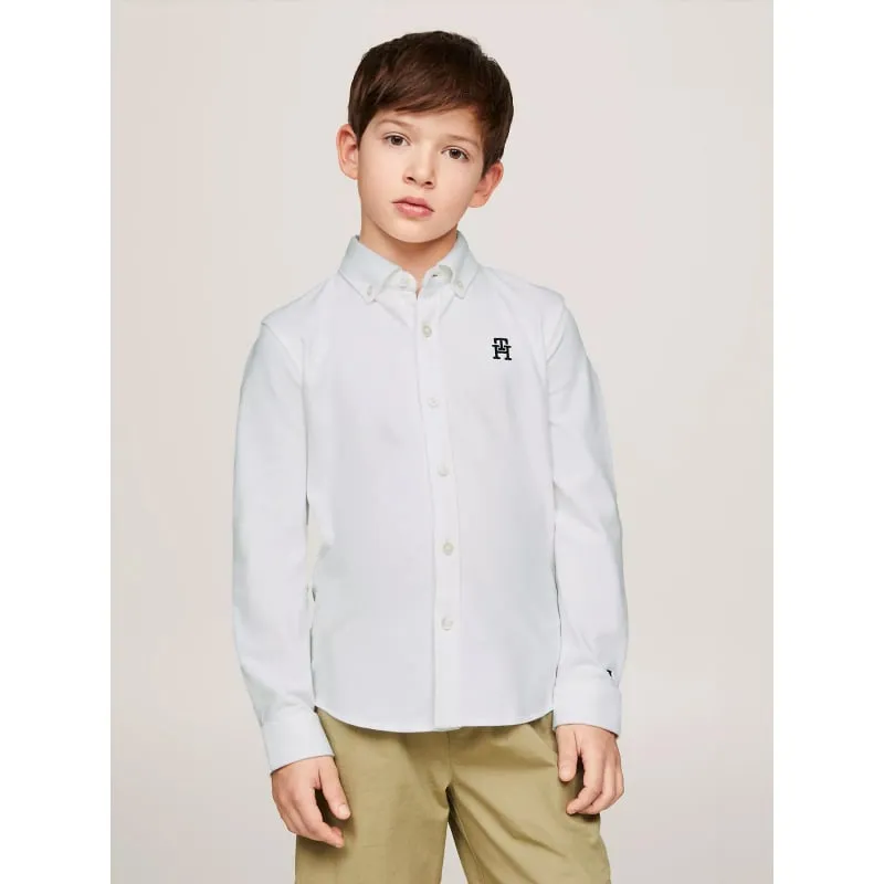 Chemise flex ithaca à rayures bleu blanc enfant - Tommy Hilfiger | wimod