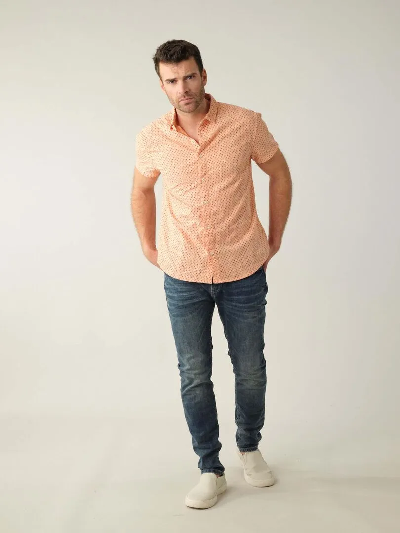 Chemise homme à motifs palmiers 'Deeluxe' - Saumon