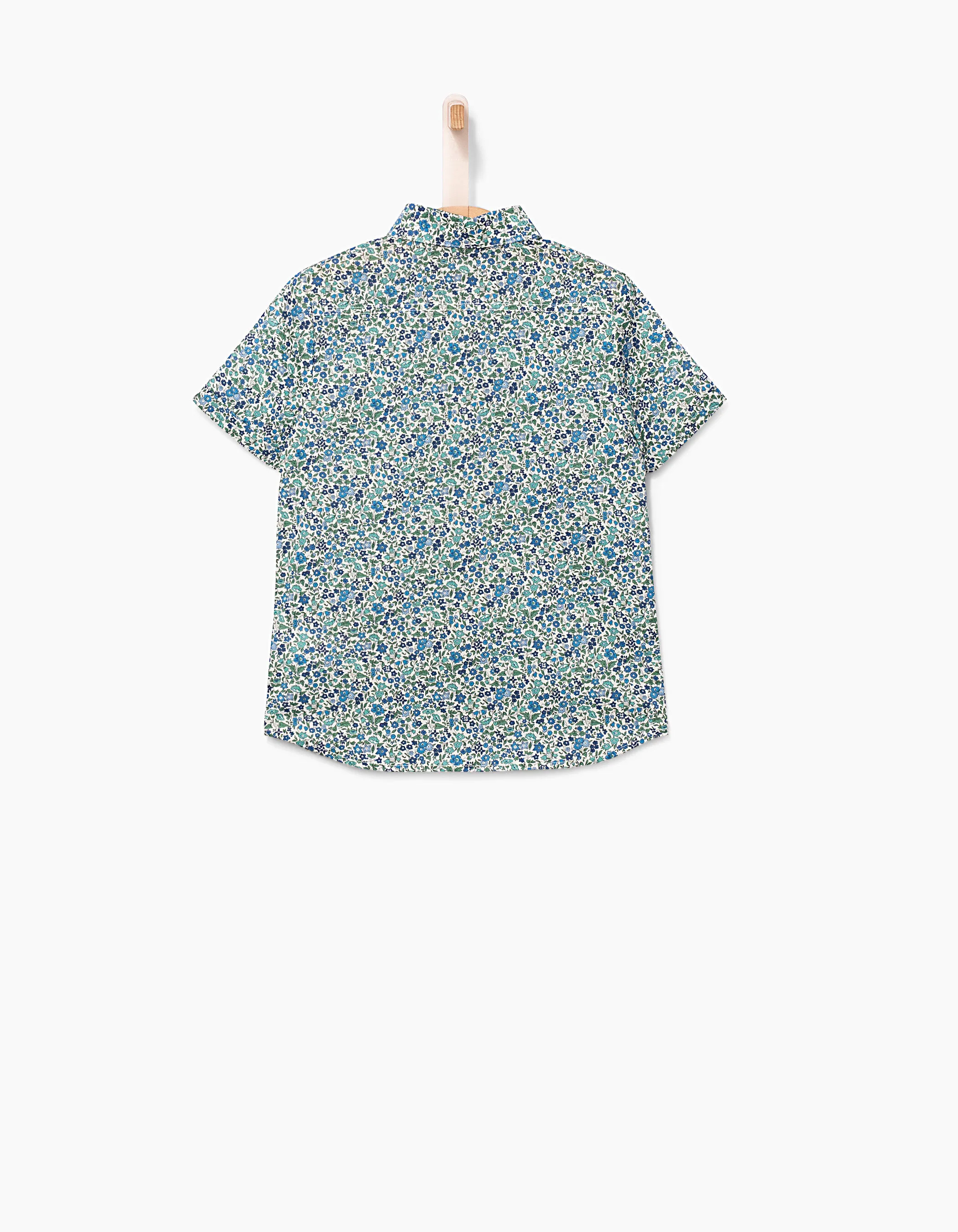 Chemise indigo Liberty® à motifs fleurs garçon