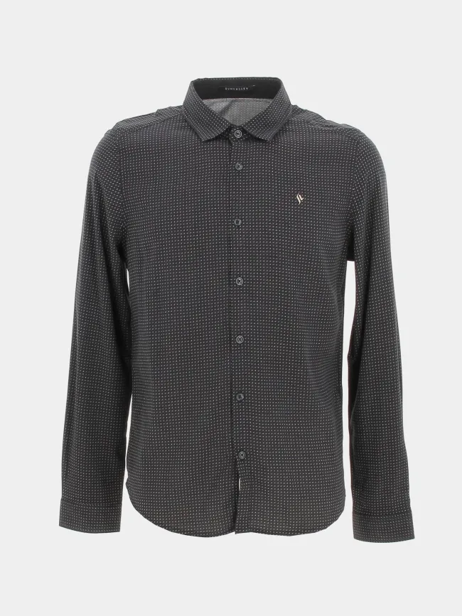 Chemise manches longues slim à motif noir homme - Sun Valley | wimod