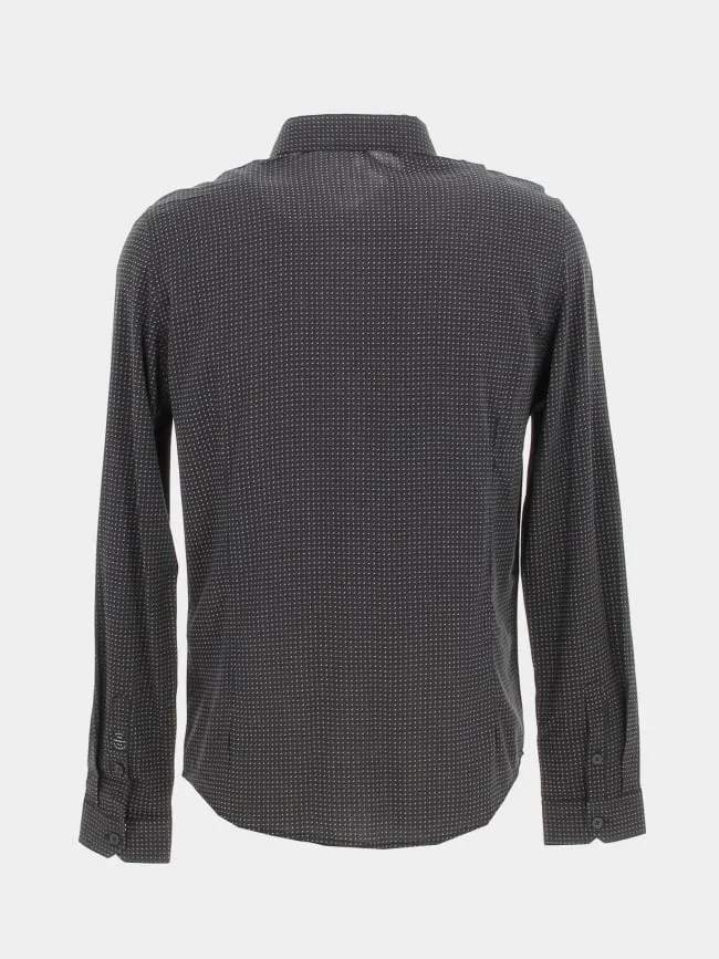 Chemise manches longues slim à motif noir homme - Sun Valley | wimod