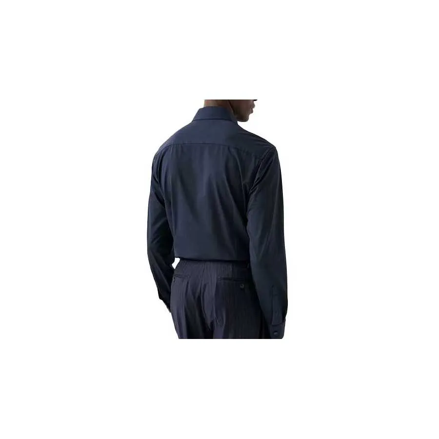 Chemise Stretch Quatre-Sens Bleu Marine À Motifs Eton Homme | Toulouse