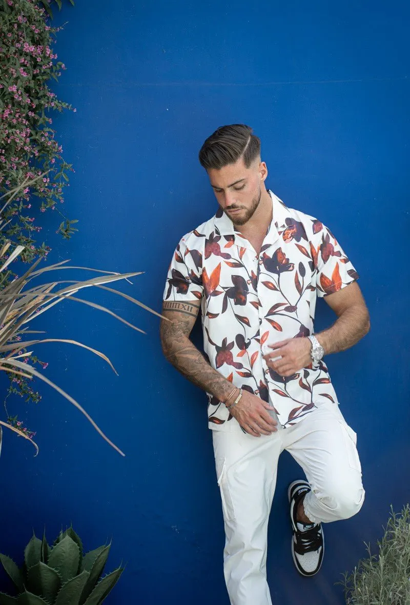 Chemise structurée à motifs fleuri