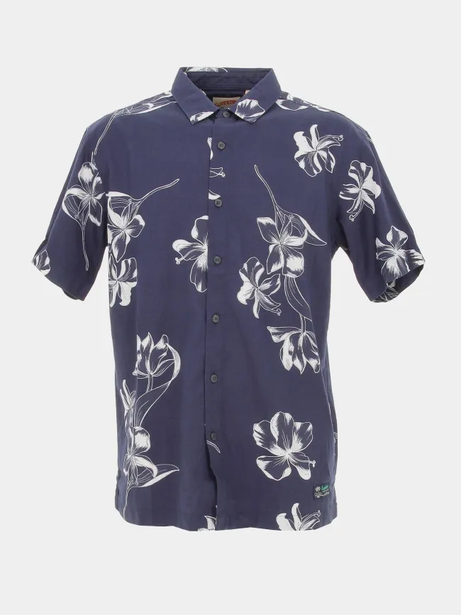 Chemise à fleurs hawaienne bleu marine homme - Superdry | wimod