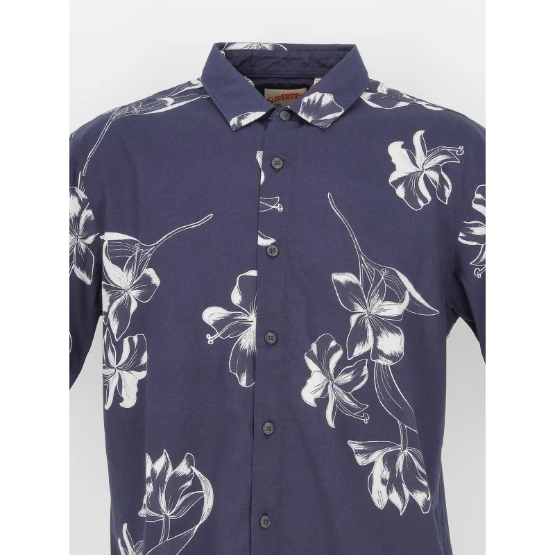 Chemise à fleurs hawaienne bleu marine homme - Superdry | wimod