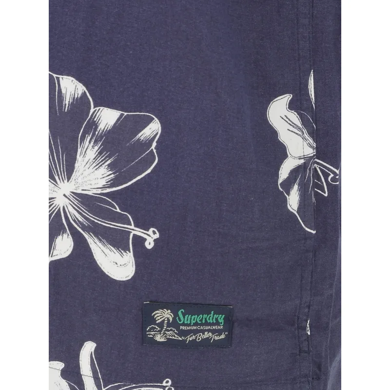 Chemise à fleurs hawaienne bleu marine homme - Superdry | wimod