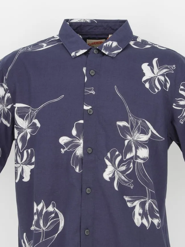 Chemise à fleurs hawaienne bleu marine homme - Superdry | wimod