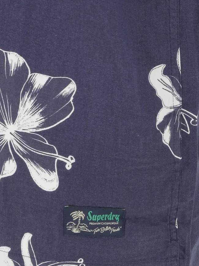 Chemise à fleurs hawaienne bleu marine homme - Superdry | wimod