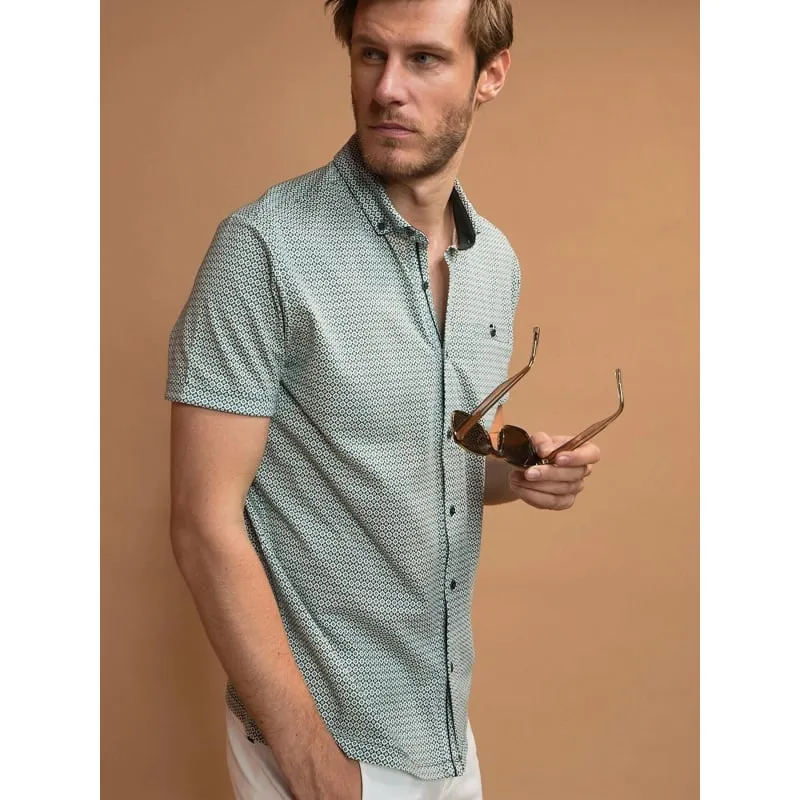 Chemise à motif g-linen vert homme - Napapijri | wimod